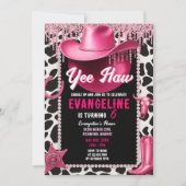 Invitation à l'anniversaire d'une fille rose perso (Devant)