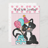 Invitation à l'anniversaire d'une fille sur mesure (Devant / Derrière)