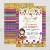 Invitation à l'anniversaire d'une fillette mexicai (Devant / Derrière)