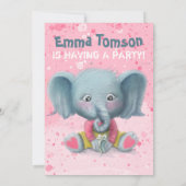 Invitation à l'anniversaire d'une petite fille élé (Dos)