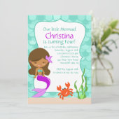 Invitation à l'anniversaire d'une sirène afro-amér (Debout devant)