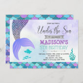 Invitation à l'anniversaire d'une sirène d'argent  (Devant / Derrière)