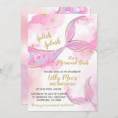 Invitation à l'anniversaire d'une sirène pour une (Devant / Derrière)