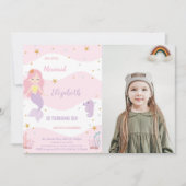 Invitation à l'anniversaire d'une sirène rose avec (Devant)