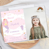 Invitation à l'anniversaire d'une sirène rose avec
