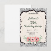 Invitation à l'anniversaire empreinte de léopard (Devant / Derrière)