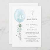 Invitation à l'anniversaire et au baptême (Devant / Derrière)