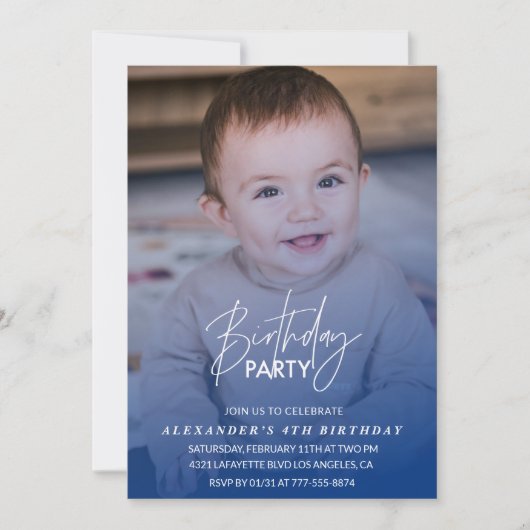 Invitation à l'anniversaire fête d'anniversaire (Devant)