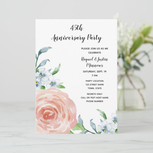 Invitation à l'anniversaire floral (Debout devant)