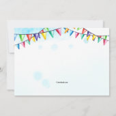 Invitation à l'anniversaire Gâteau et bannières (Dos)
