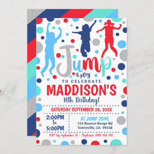 Invitation à l'anniversaire Jump Jeune fille Tramp