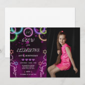 Invitation à l'anniversaire lumineux avec photo (Devant / Derrière)