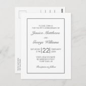 Invitation à l'anniversaire minimaliste du Mariage (Devant / Derrière)