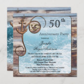 Invitation à l'anniversaire nautique rustique (Devant / Derrière)