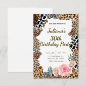 Invitation à l'anniversaire poster de animal (Devant / Derrière)