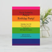 Invitation à l'anniversaire Rainbow (Debout devant)