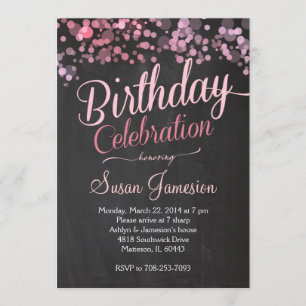 Invitation à l'anniversaire rose de la Parties sci
