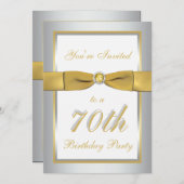 Invitation à l'anniversaire Silver and Gold (Devant / Derrière)