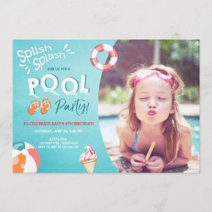 Invitation à l'anniversaire Splish Splash