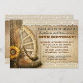 invitation à l'anniversaire style cowboy (Devant / Derrière)