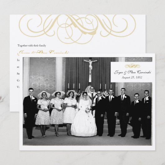 Invitation à l'anniversaire Vintage (Devant / Derrière)