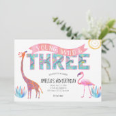 Invitation à l'anniversaire Young, Wild et Three (Debout devant)