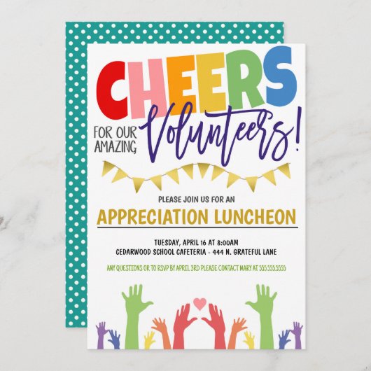 Invitation à l'appréciation des bénévoles (Devant / Derrière)