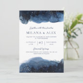 Invitation à l'aquarelle bleu céleste (Debout devant)