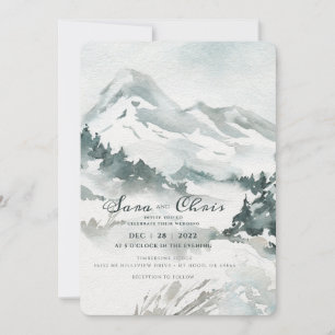 Invitation à l'aquarelle de la montagne de neige