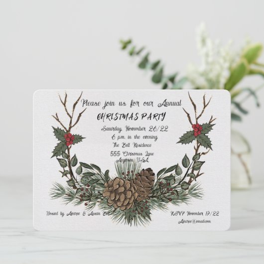 Invitation à l'aquarelle de Noël (Debout devant)