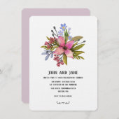 Invitation à l'aquarelle de teintes violettes (Devant / Derrière)