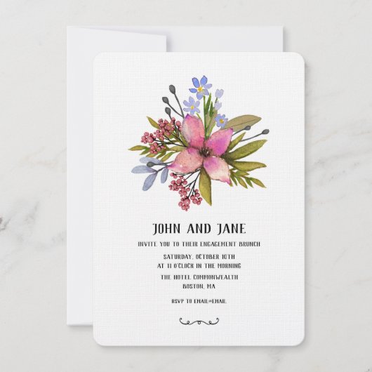 Invitation à l'aquarelle de teintes violettes (Devant)