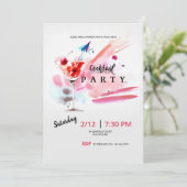 Invitation à l'aquarelle du Cocktail Party (Debout devant)