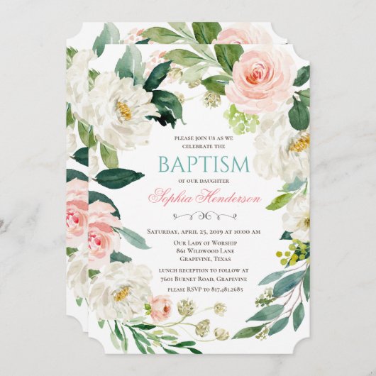 Invitation à l'aquarelle florale (Devant / Derrière)