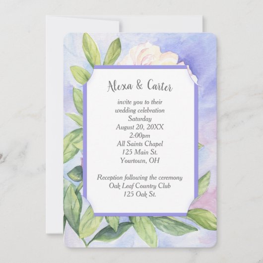 Invitation à l'aquarelle florale (Devant)