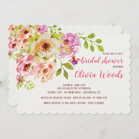 Invitation à l'aquarelle florale #1 (Devant / Derrière)