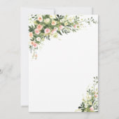 Invitation à l'aquarelle florale rose avec écritur (Dos)