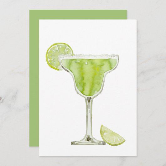 Invitation à l'aquarelle Margarita (Devant / Derrière)