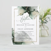 Invitation à l'aquarelle moderne Sage Green2 (Debout devant)