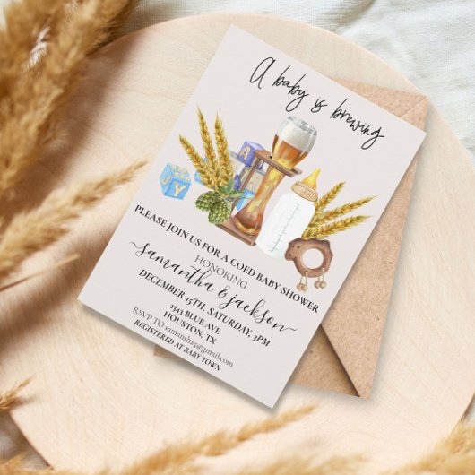 Invitation à l'aquarelle pour la douche de bébé br