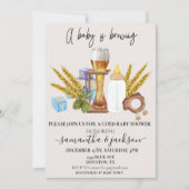 Invitation à l'aquarelle pour la douche de bébé br (Devant)