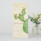 Invitation à l'aquarelle vintage du cactus nopal (Debout devant)