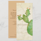 Invitation à l'aquarelle vintage du cactus nopal (Devant / Derrière)