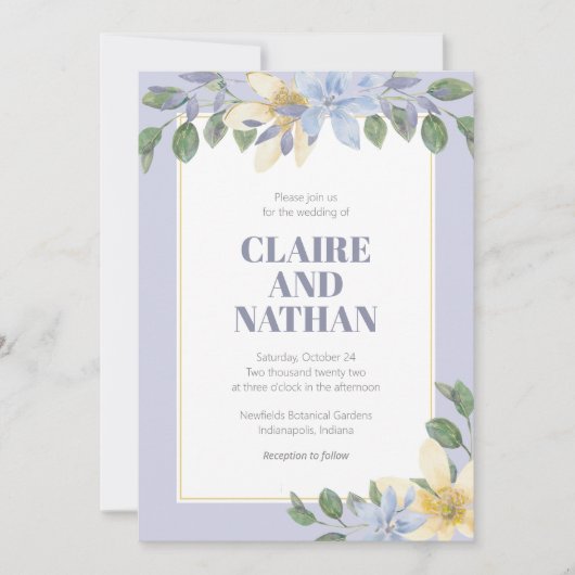 Invitation à l'aquarelle violette (Devant)