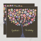 Invitation à l'arbre rétro du chocolat 40e anniver (Devant / Derrière)