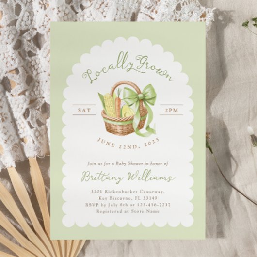 Invitation à l'arc de Baby shower cultivé localeme