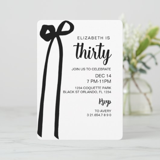Invitation à l'arc noir Coquette, Invitation modif (Debout devant)