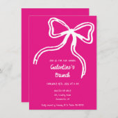 Invitation à l'arc rose dessiné à la main pour la (Devant / Derrière)