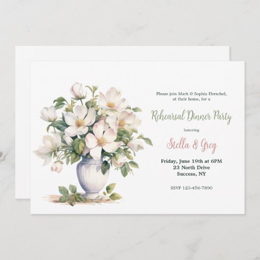 Invitation à l'arrangement de cornouiller blanc (Devant / Derrière)