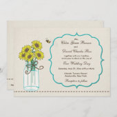 Invitation à l'arrangement de Mason Jar (Devant / Derrière)